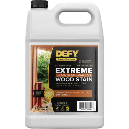 DEFY Extreme Semi-Transparent Exterior Wood Stain, Butternut, 1 Gal. Bottle
