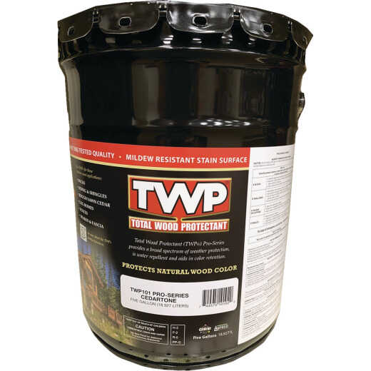 TWP100 Pro Series Semi-Transparent Wood Protectant Deck Stain, Cedartone, 5 Gal.
