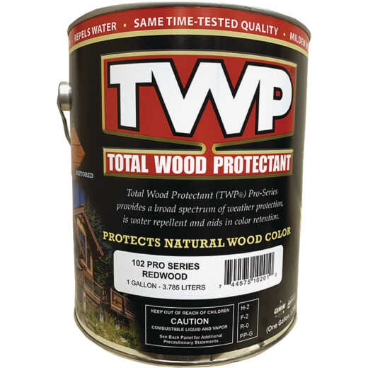 TWP100 Pro Series Semi-Transparent Wood Protectant Deck Stain, Redwood, 1 Gal.