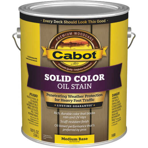 Cabot Solid Color Oil Deck Stain, 1608 Medium Base, 1 Gal.